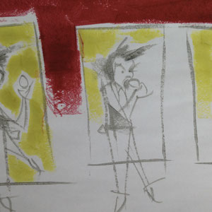 Go Suck an Egg, melted crayon on paper, 18" X 12", 2016