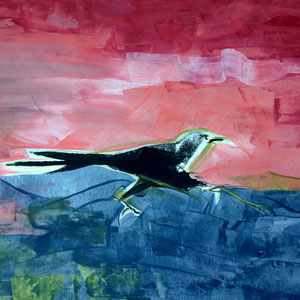 Crowed the Douche, melted crayon on paper, 24" X 18", 2017 (sold)