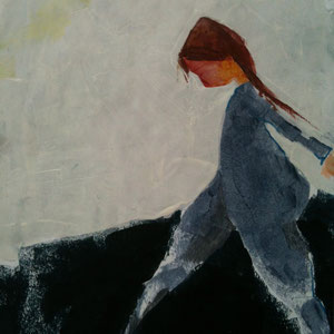 Wanted, Feet Pajamas, melted crayon on paper, 18" X 11 3/4", 2014