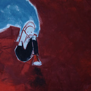 Hole, melted crayon on paper, 24" X 18", 2017 (sold)