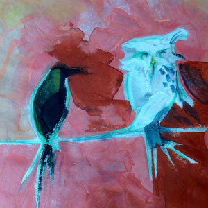 Untitled, melted crayon on paper, 18" X 12", 2017