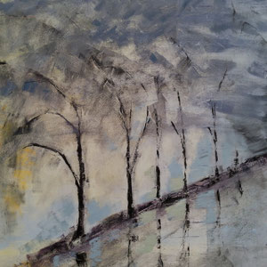 Reduction, oil on canvas, 2' 6" X 2' 6", 2014, $400