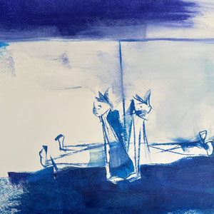 Untitled, melted crayon on paper, 24" X 18", 2024 (private collection)