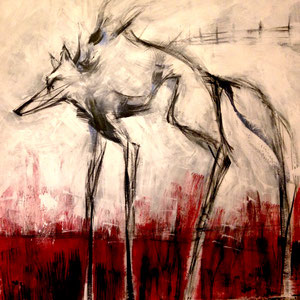 Arrival of the Wolf, acrylic on canvas, 6' X 6', 2018 $825