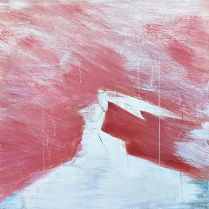 Rabbit Starts a Garden, acrylic on canvas, 5' X 5', 2019 (sold)