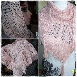 "Landlust-Tuch" aus "La vie en rose" / gestrickt von Karin S. / Verbrauch:  130g bei NS 4,0 + 8,0