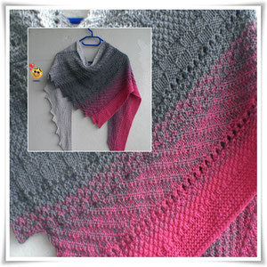  Tuch "Polymix" von Nessenti Ott aus "Pink Clouds" / NS 3,5 / gestrickt von Sabine Berger