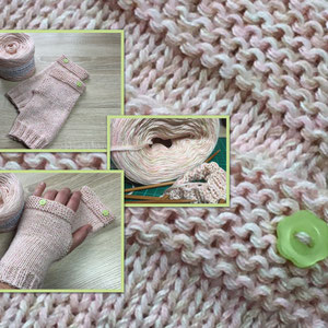 Handwärmer aus ca. 30g ´La Vie en Rose´ 5-fädig / NS 3,75 - Anleitung Ravelry / gestrickt von Maria Podleisek