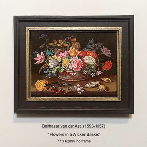 Balthasar van der Ast (1593-1657)  " Flowers in a Wicker Basket"