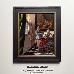 Johannes Vermeer (1632-75).  " Woman writing a Letter with her Maid"