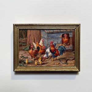 Edgar Hunt (1876-1953). "Cockerel and Chickens"