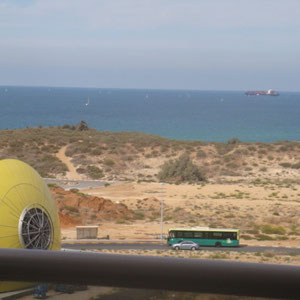 Vue sur le rond point du soleil de la chambre