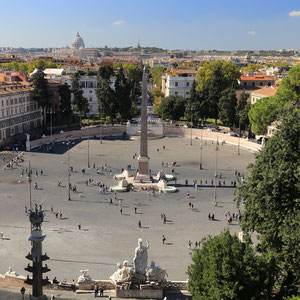 Blick vom Pincio auf die Piazza del Popolo