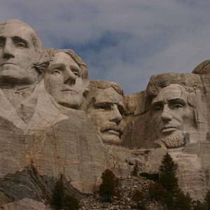 Washington, Jefferson, Roosevelt, Lincoln