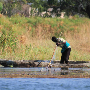 Fischer auf dem Okavango River
