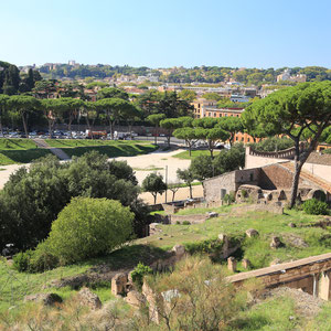 Blick auf Circus Maximus vom Palatin