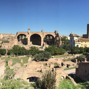 Blick vom Kolosseum auf das Forum Romanum