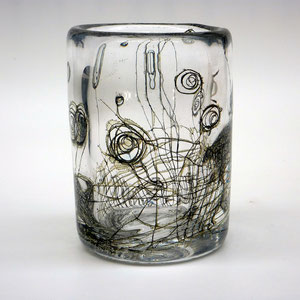 Gewebtes, mundgeblasen, optisches Glas