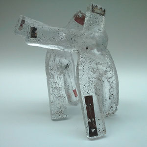 Tanzen, Sandguss heiß von Hand geformt, optisches Glas, ca. 35x28x28 cm
