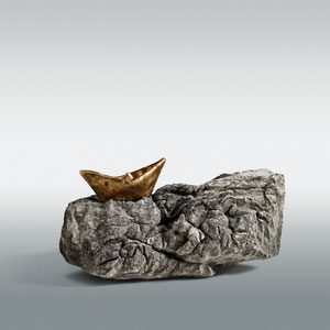 Land in Sicht!_1_2013, Bronze, Rilke-Stein