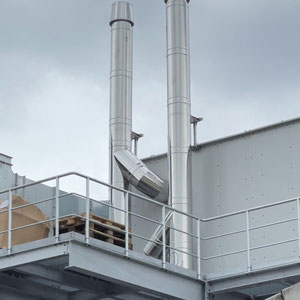 Edelstahl Schornstein / Kamin - Trocknungsanlage