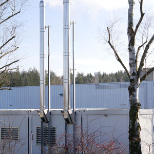 Edelstahl Schornstein / Kamin - Notstrom / Netzersatzanlage