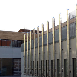 Edelstahl Schornstein / Kamin - Berufschule
