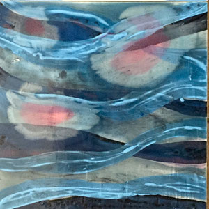 "PRIMORDIAL LOVERS I"  triptych   (12x36 oa on finished 1"deep cradled wood panel) $1200 set SOLD