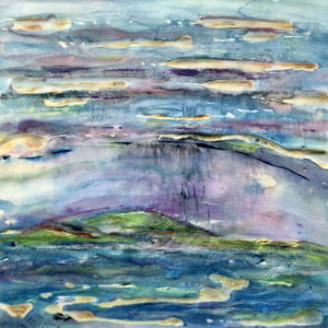 "BEFORE THE RAINBOW II"  (16X16 on finished 1.5" deep cradled wood panel)   SOLD  Wertheim Contemporary  