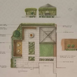 back garden hand drawn design
