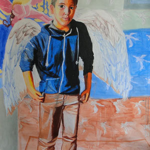 Matthieu, pastel à l'huile et acrylique sur papier, 150 x 100 cm, 2015