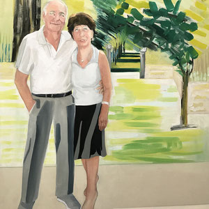 Viviane et Jean-Jacques, huile sur toile, 130x97 cm, 2020