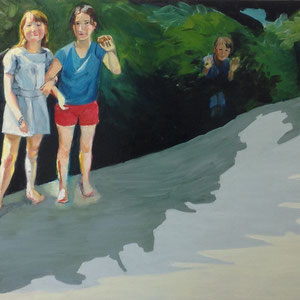Manon et Madeleine, huile sur bois, 80 x 60 cm, 2016