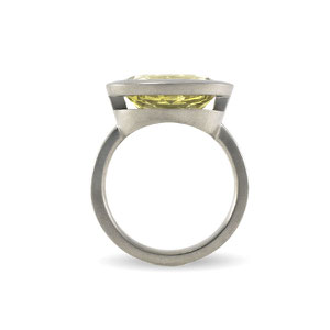 Ring "Lucide Lemon" : palladium 950, lemon citrine