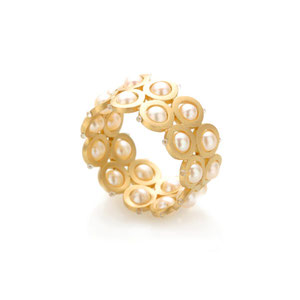 "Pile de Perles" Ring : 18ct gold, akoya pearls
