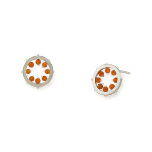 "Ventouses K15" Earstuds : sterling silver, carnelian