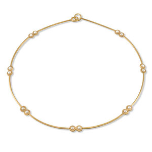 "Point par Point" Necklace : 18ct gold, akoya pearls