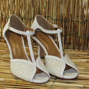 Sandalo nappa bianca glitter bianco tacco 65 fondo cuoio