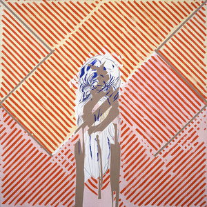 Totem, 1984 - 1985, colle de peau colorée et huile sur toile, 180 x 180 cm.