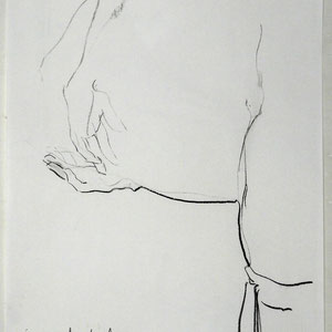 素描，2004，炭笔于素描纸，65 x 50 cm
