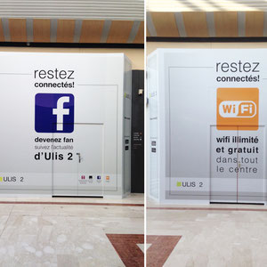 Centre commercial Ulis 2 / création du visuel pour adhésivage de palissades