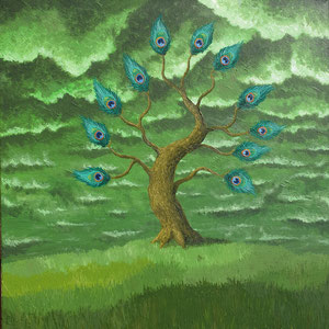 Arbre paon / acrylique sur toile