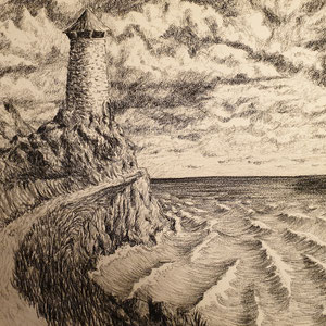 Paysage / pierre noire