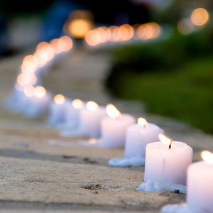 long line of candles