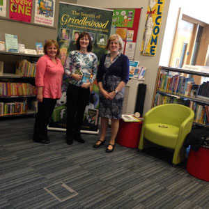 Jackie Burke, author of The Secrets of Grindlewood series for children visits library