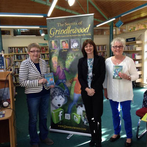 Jackie Burke, author of The Secrets of Grindlewood series for children visits library