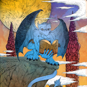 "Gilmok The Gargoyle." Illustration for Gristle Art Gallery's 'Between The Spellbook Pages' show. 