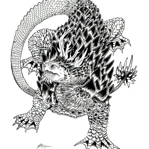 "Platecraun." Pen & Ink on bristol.