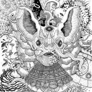 "Unchain Brain" Vinyl Record Cover Commission for MA Alt Rock Band, Bunnies. Pen & Ink on bristol.