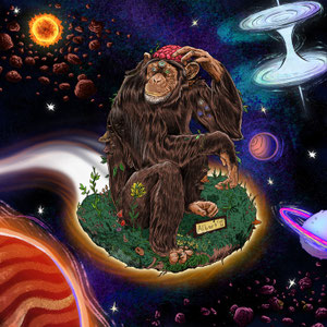 Space Chimp for Curious Chimps Podcast! Digital paint.